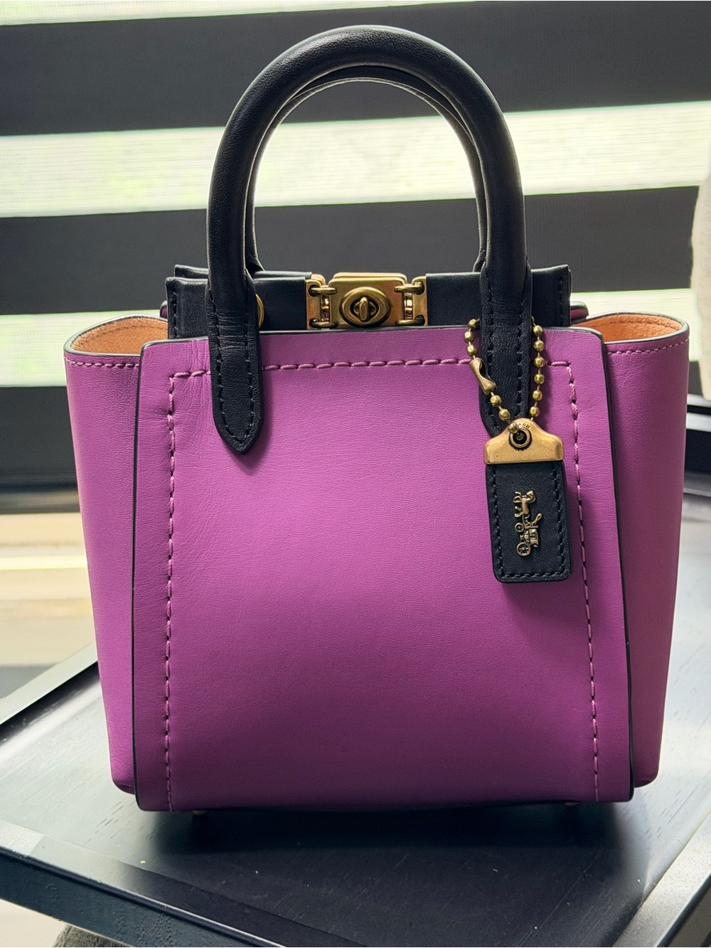 COACH 1941 Troupe Tote 16 In Colorblock Lilac Berry MRSP $395